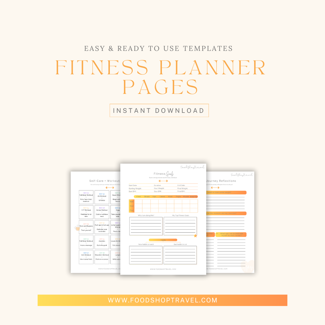 Fitness Planner Bundle: 22 Minimalist Pages for Health & Wellness
